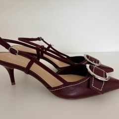 Arezzo slingback heels in burgundy - 6UK