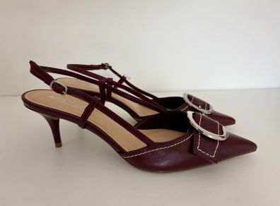 Arezzo slingback heels in burgundy - 6UK
