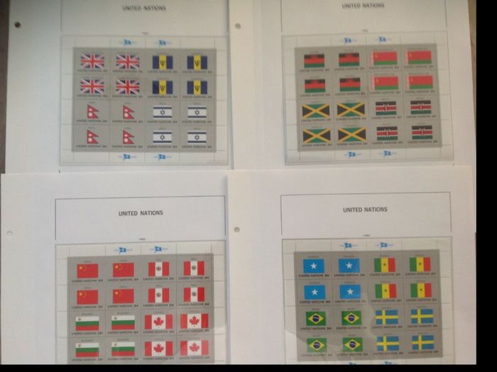 Stamp collection UN New York flag sheetlets