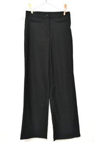 Monki Beauty uniform for college Bife Black Wide Leg High Waisted Trousers, Size 36 (UK 8)