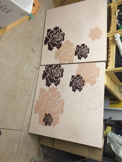 Two large pictures on canvas
