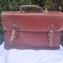 Stunning Hand Made Mid Century Irish Leather Satchel Image 2