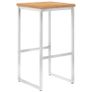 Bar Chairs 4 pcs Solid Teak Wood and Stainless Steel Image 3