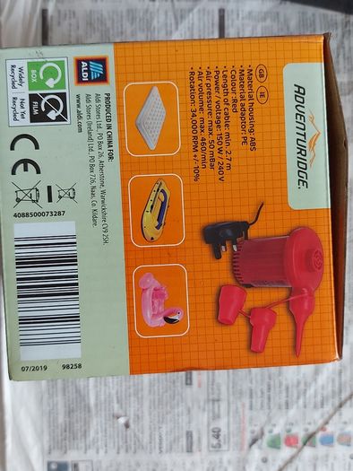ALDI 240v Electric Air Pump, new in Box