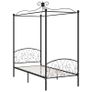 Canopy Bed Frame Black Metal 90x200 cm Image 3