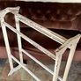 Early 20th Century Art Deco Shape Tall Freestanding Painted Wooden Towel Rail or Quilt Rack Image 3