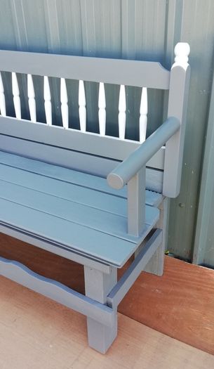 Solid wood outside garden seat newly painted