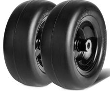 Lawn Mower Tires with Rim, 11x4-5" Tubeless Tractor Tires, 2-Pack Tire and Wheel Assemby, Flat-free PU Tire, 3.4" Centered Hub, 3/4" Bushing Size