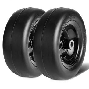 Lawn Mower Tires with Rim, 11x4-5" Tubeless Tractor Tires, 2-Pack Tire and Wheel Assemby, Flat-free PU Tire, 3.4" Centered Hub, 3/4" Bushing Size