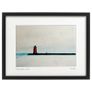 Grey Day, Poolbeg Lighthouse, Black Frame, by artist Helen Mathews Image 2