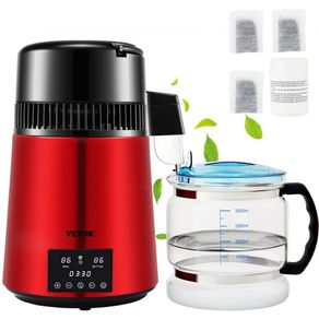 Water Distiller, 1 L/H, 4L Distilled Water Maker with 0-99 H Timing, 750W Countertop Water Purifier with Dual Temp Display