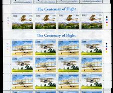 2003 Ireland Centenary of Powered Flight (41c Irish Monoplane, 50c Vickers, 57c Wright Flyer & 57c Lilian Bland) Commemorative Stamp Sheetlet 1A1A1A1A Mint Never Hinged (MNH)