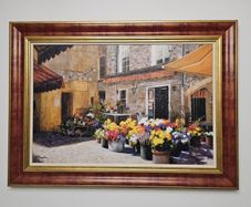 Framed 'Flower Shop" by artist Jan McLaughlin