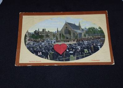 Marines Parade , Garrison Church , Portsmouth , England - Antique Postcard