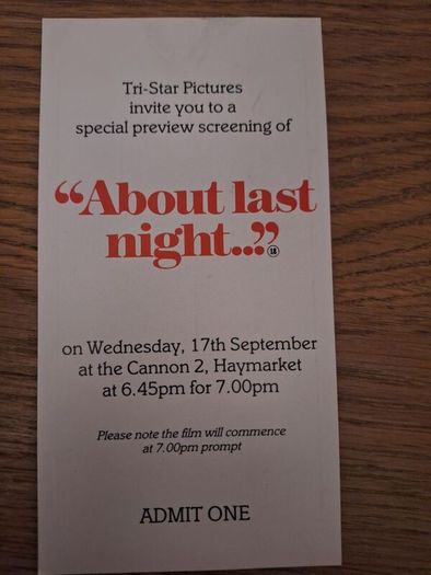 1986 About Last Night Press Kit