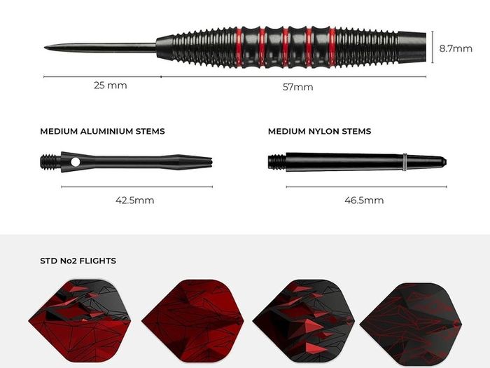 NEW SALE | 24 Piece Steel Tip Dart Set with Brass Barrels, Flights and Aluminium Shaft