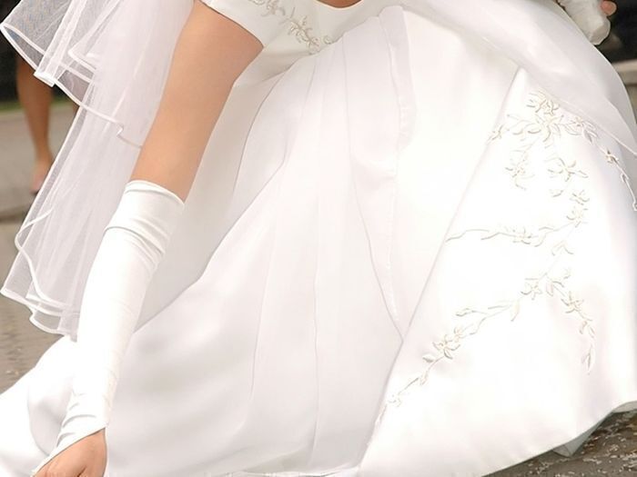 2 Piece Wedding Dress with adjustable corset and embroidered flowersSize 8