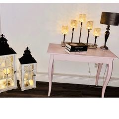 pink console table