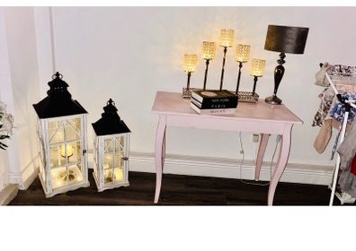 pink console table