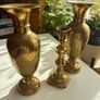 x2 Vintage Solid Brass Vases and candle holder Image 10