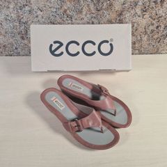 Womens Ecco Casual Ibiza Thong Sandals Flip Flops Camel Colour Size Uk 6 Eu 39 Brand New With Box