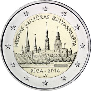 Latvia 2 Euro Commemorative Coin 2014 - Riga. Uncirculated.