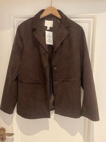Faux suede blazer