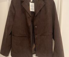 Faux suede blazer