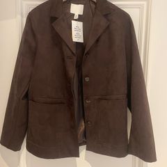 Faux suede blazer