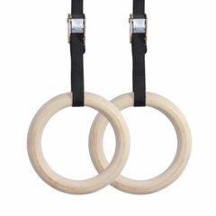 32mm Wooden Gym Rings - www.fitnessequipmentcork.ie