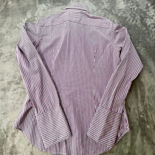 Ralph Lauren - Womens - Size 10 - Purple Stripe Long Sleeve Cotton Shirt