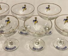 Vintage Babycham glasses X 6 c1950