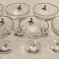 Vintage Babycham glasses X 6 c1950