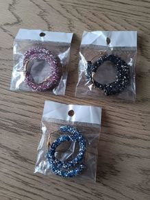 3 x Sparkly Large Hoop Earrings
