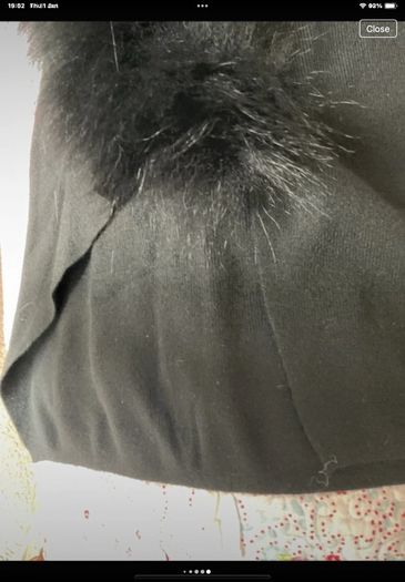 jumper black long statement jumper with fur sides detail and side slits cc fashion l/xlarge