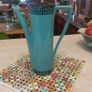Fabulous Rare and Highly Prized Portmeirion Greek Key Tall Cylinder Coffee Pot in the Very Rare Turquoise and Black Colourway from 1967 - A Mid-Century Modern Design Classic in Mint Condition Image 3