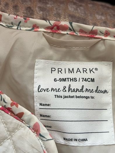 Girls jacket 6/9 mths new never worn