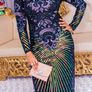ASOS RED CARPET Mermaid Embellished Long Sleeve Maxi Evening Dress Image 6