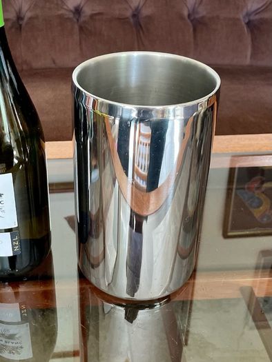 Mirror Polished Stainless Steel Double Walled Wine Cooler resembling the Wine Bottle Cooler