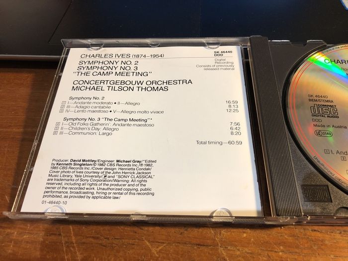 Charles Ives " Symphonies Nos 1 & 4 + 2 & 3
