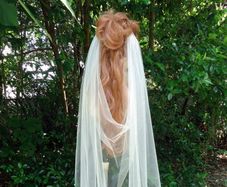 Medieval Drape Veil Ivory Cathedral Length