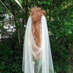 Medieval Drape Veil Ivory Cathedral Length