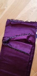 Paoletti Vigo Plum Velvety Decorative Throw  with Crystal Beaded Edges