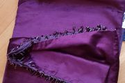 Paoletti Vigo Plum Velvety Decorative Throw  with Crystal Beaded Edges