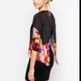 Ted Baker Cadie 2in1 Black Pink Purple Floral Bodycon Blouse Overlay Dress PRICE DROP Image 2