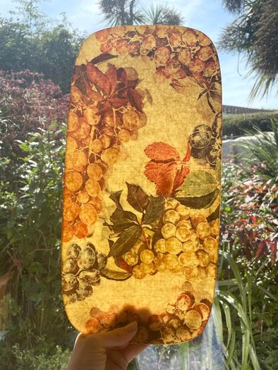 Vintage French Manover Fiberglass Tray, Grape Vine
