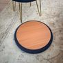 Navy stool with storage and tray Image 5