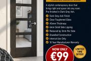 Deanta Dark Grey Ash Clear Glass