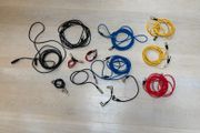 Collection of XLR microphone cables - various lengths and colours