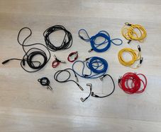 Collection of XLR microphone cables - various lengths and colours